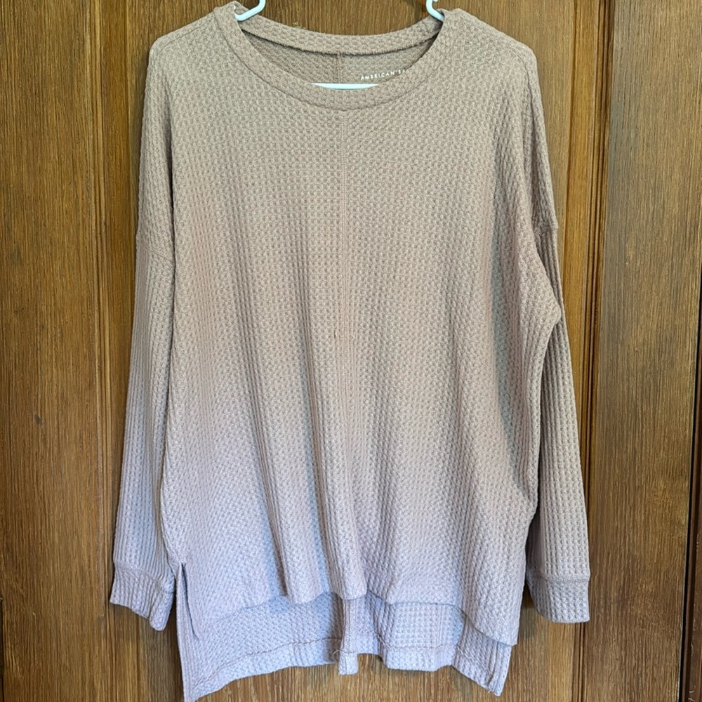 American Eagle Waffle Knit Long Sleeve Tee